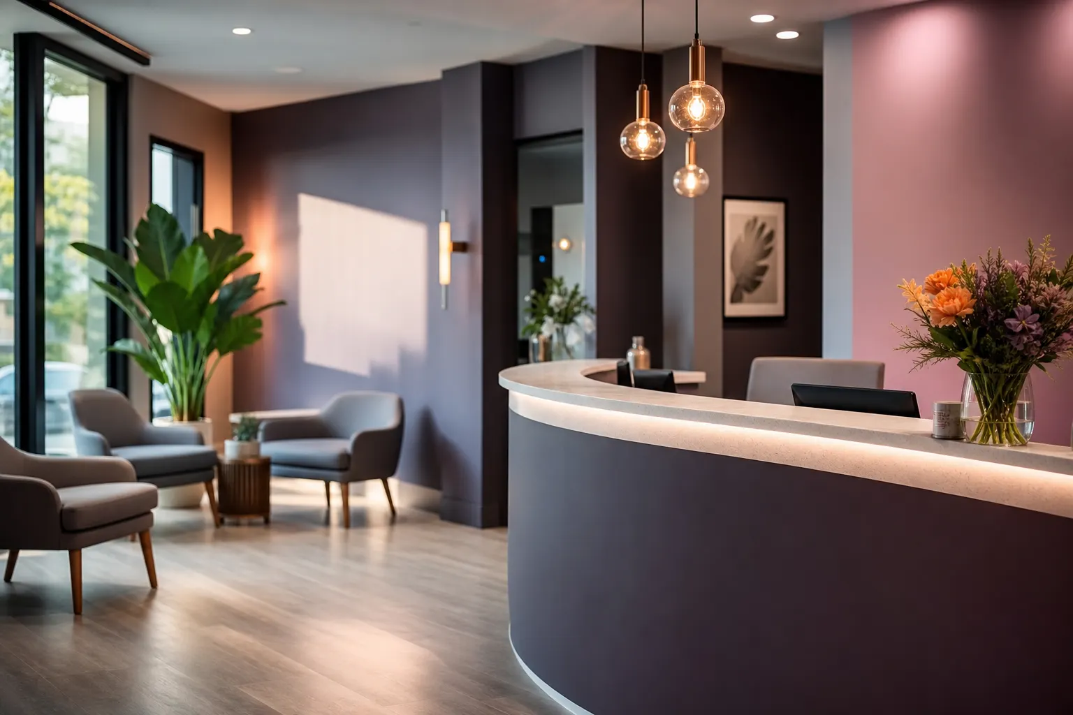 Recepción de consultorio dental moderno